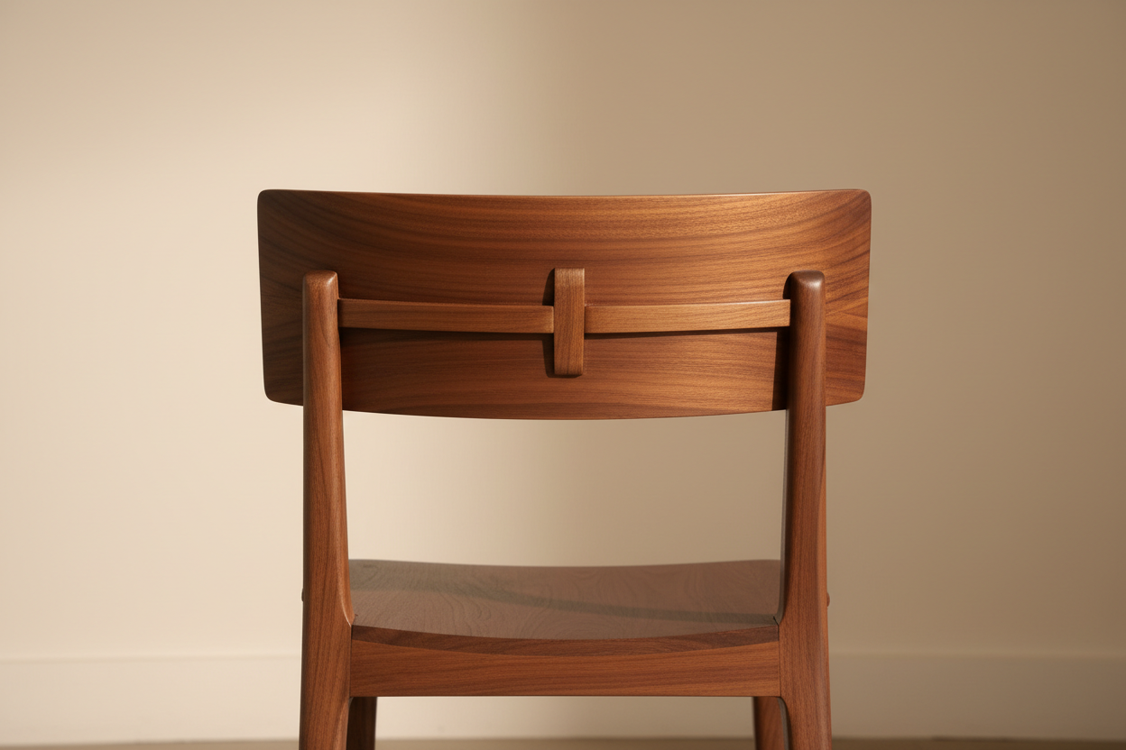 Walnut Dining Chair - back view showing joinery