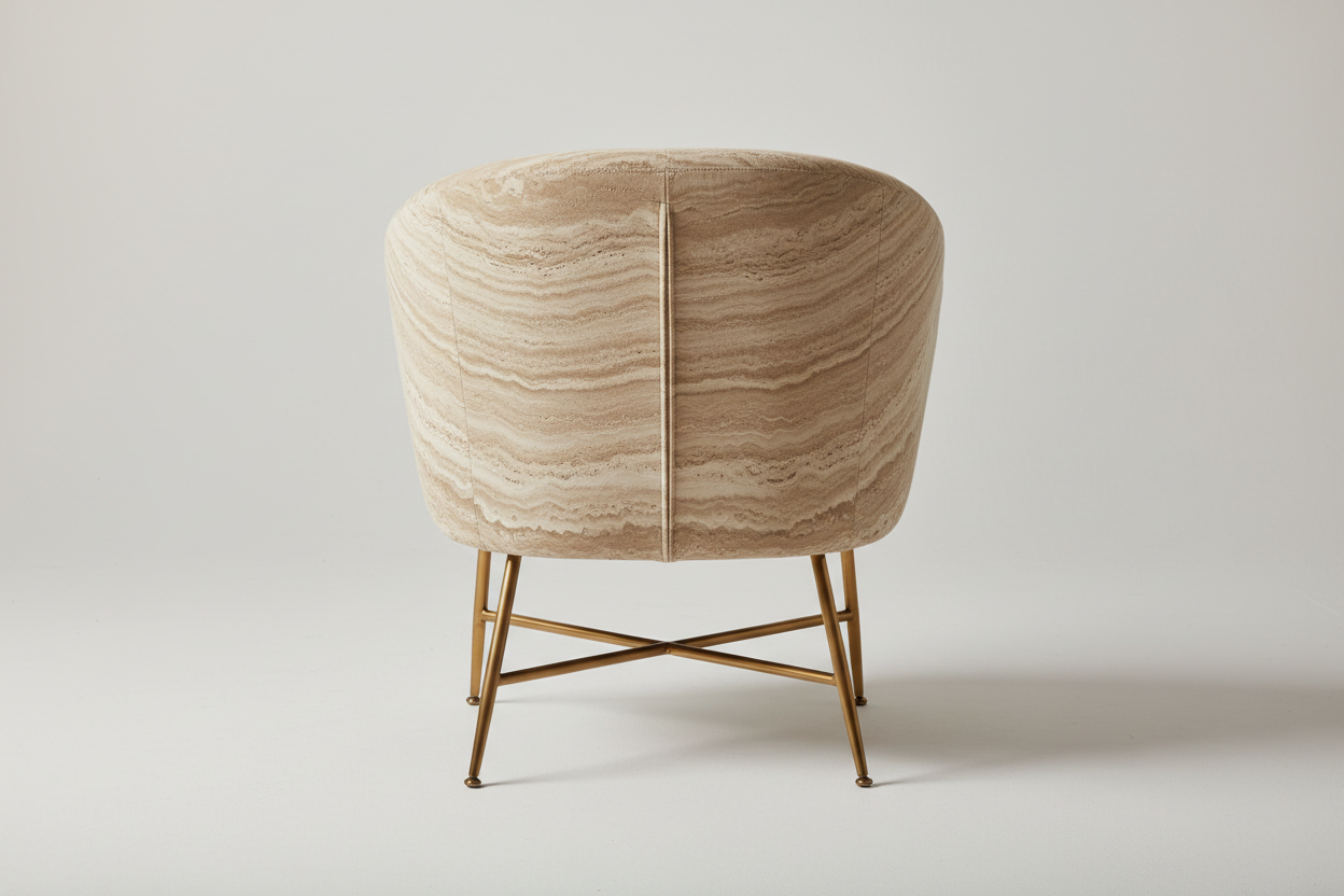 Travertine Accent Chair - back view