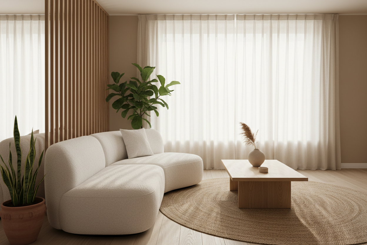 Ivory Modular Sectional - Japandi Style