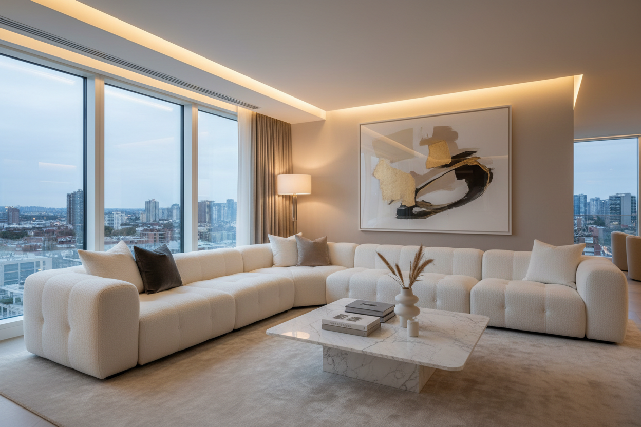 Ivory Modular Sectional - Penthouse Styled